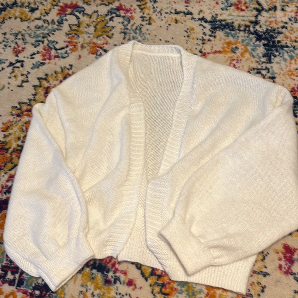 White cardigan